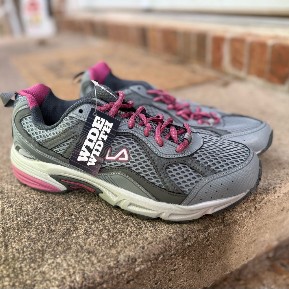 Fila Gray and Pink Women's Athletic Shoes